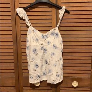 Abercrombie and Fitch blue flowered top